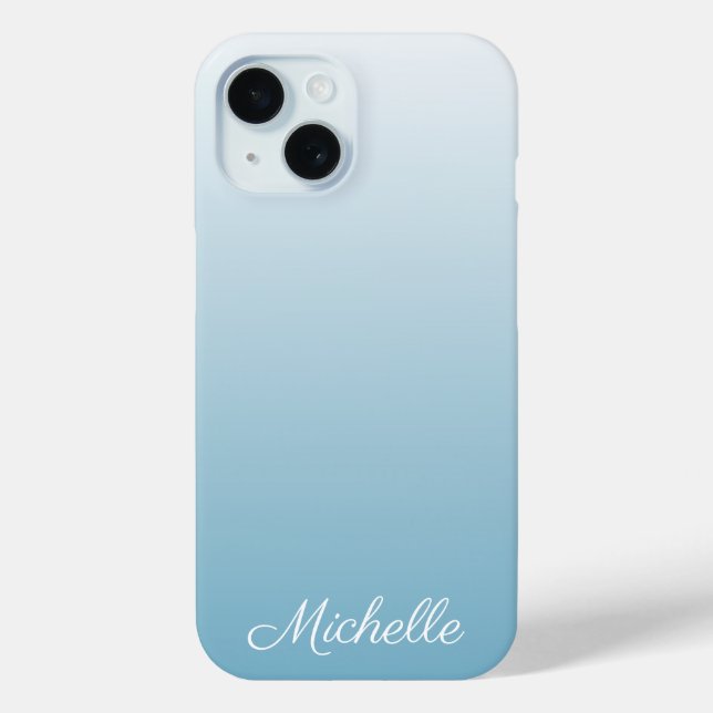 Personalized gradient ombre angel blue Case-Mate iPhone case (Back)