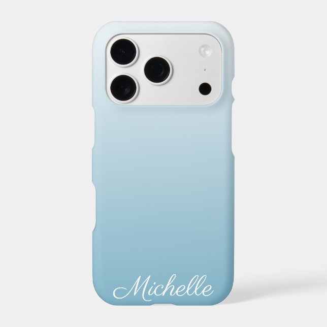 Personalized gradient ombre angel blue Case-Mate iPhone case (Back)