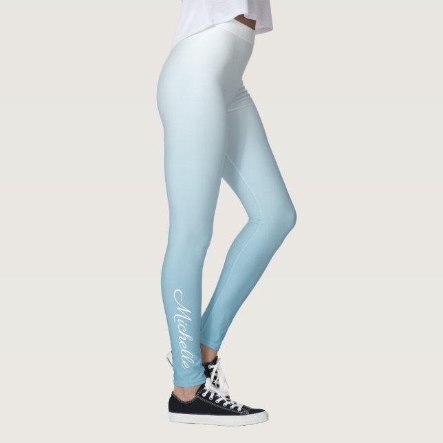 Personalized gradient ombre angel blue leggings (Right)