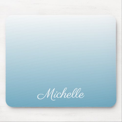 Personalized gradient ombre angel blue mouse pad