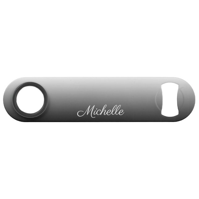 Personalized gradient ombre black shades of gray bar key (Front (Horizontal))