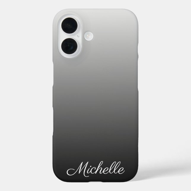 Personalized gradient ombre black shades of gray Case-Mate iPhone case (Back)