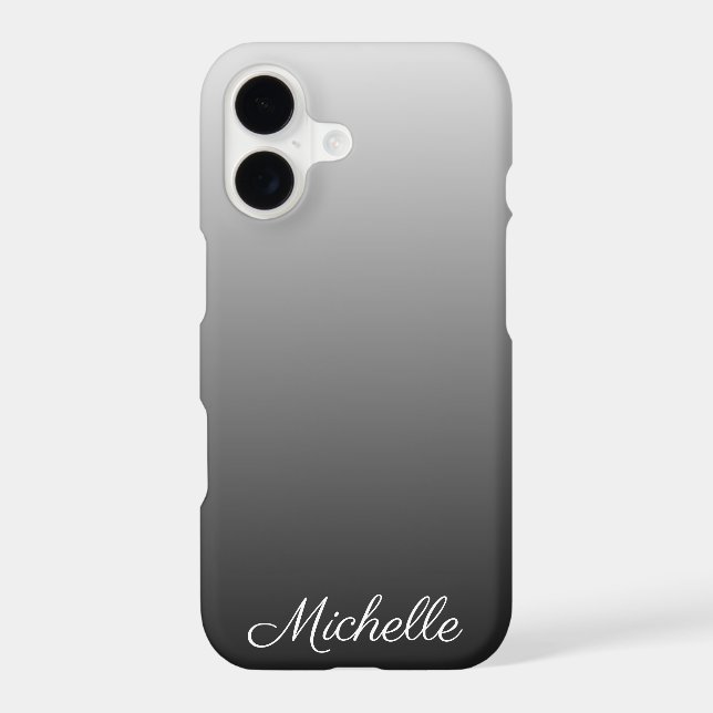 Personalized gradient ombre black shades of gray Case-Mate iPhone case (Back)