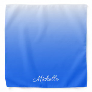 Personalized gradient ombre electric blue bandana