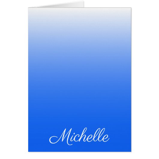 Personalized gradient ombre electric blue cards (Front)