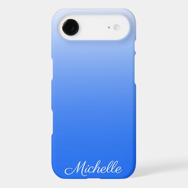Personalized gradient ombre electric blue Case-Mate iPhone case (Back)