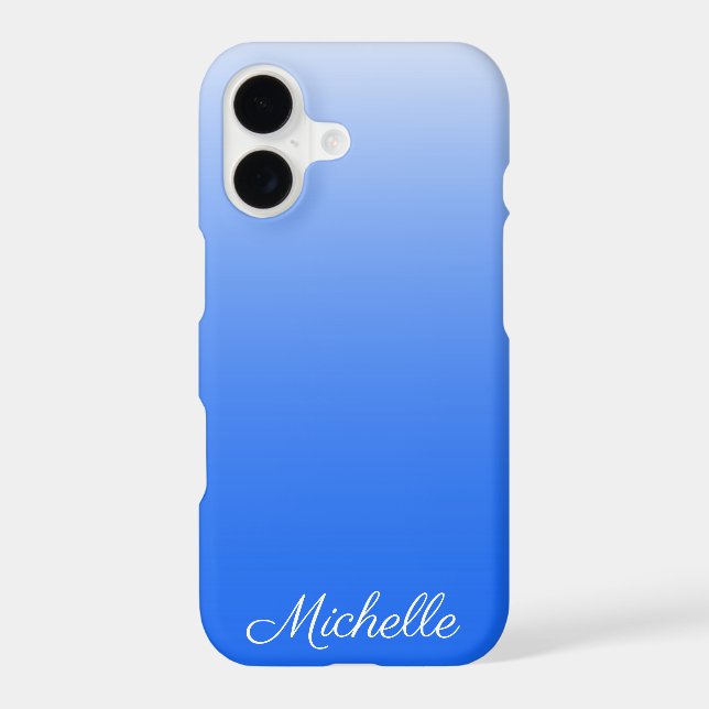 Personalized gradient ombre electric blue Case-Mate iPhone case (Back)