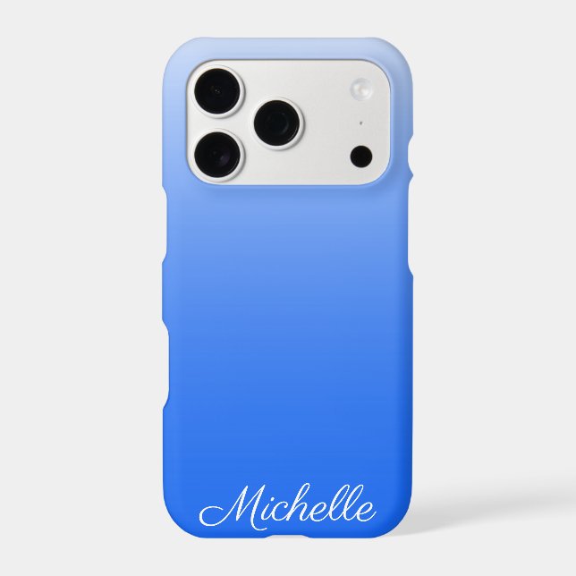 Personalized gradient ombre electric blue Case-Mate iPhone case (Back)