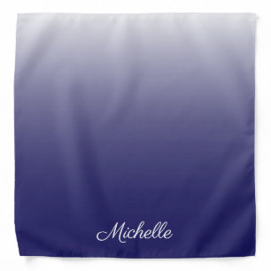 Personalized gradient ombre navy blue bandana
