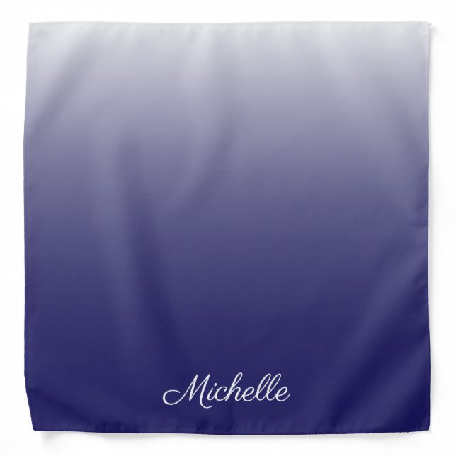Personalized gradient ombre navy blue bandana (Front)
