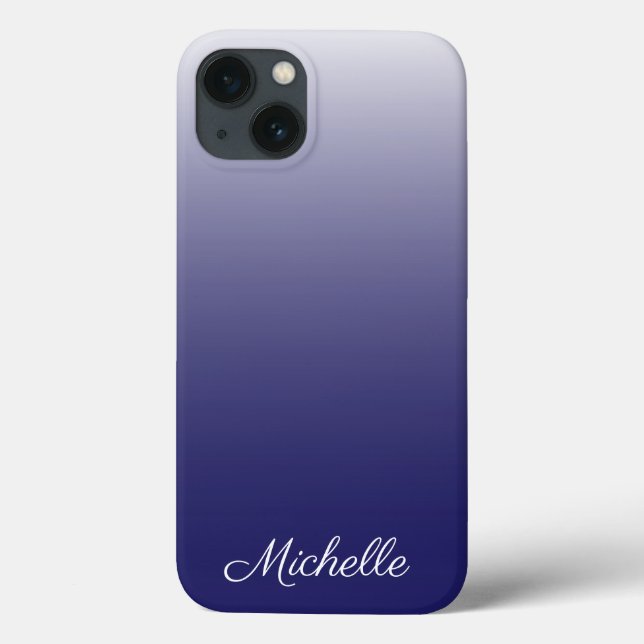 Personalized gradient ombre navy blue Case-Mate iP Case-Mate iPhone Case (Back)