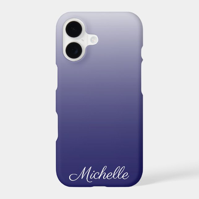 Personalized gradient ombre navy blue Case-Mate iPhone case (Back)