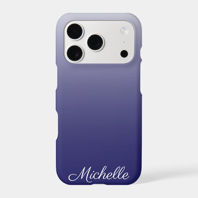 Personalized gradient ombre navy blue Case-Mate iPhone case (Back)