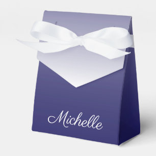 Personalized gradient ombre navy blue favor boxes
