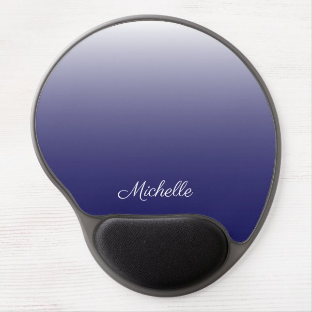 Personalized gradient ombre navy blue gel mouse pad (Front)