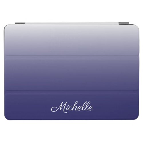 Personalized gradient ombre navy blue iPad air cover