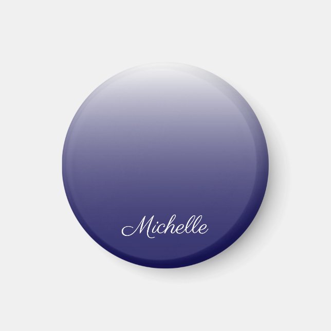 Personalized gradient ombre navy blue magnet (Front)