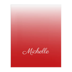 Personalized gradient ombre red acrylic print