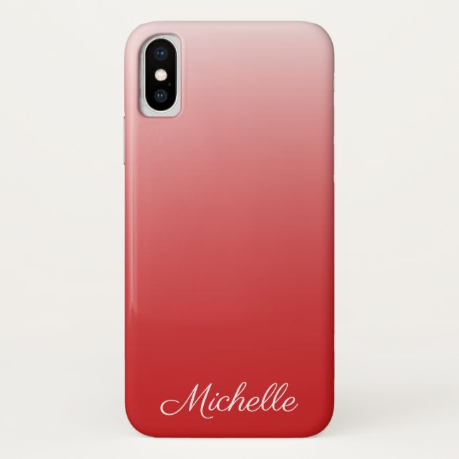 Personalized gradient ombre red Case-Mate iPhone case (Back)