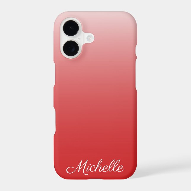 Personalized gradient ombre red iphone case (Back)
