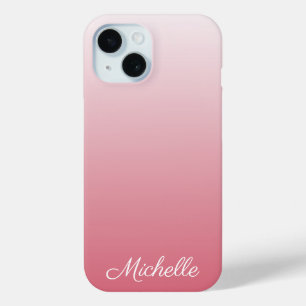 Personalized gradient ombre salmon pink Case-Mate iPhone 15 Case