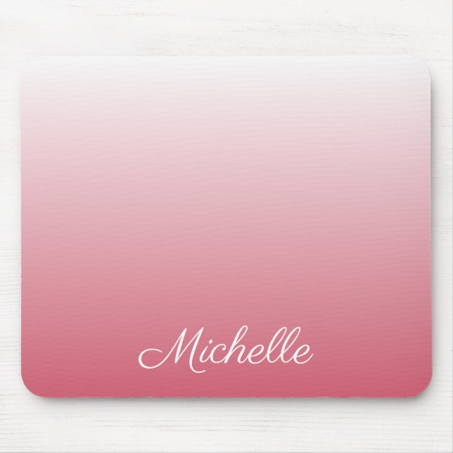 Personalized gradient ombre salmon pink mouse pad (Front)