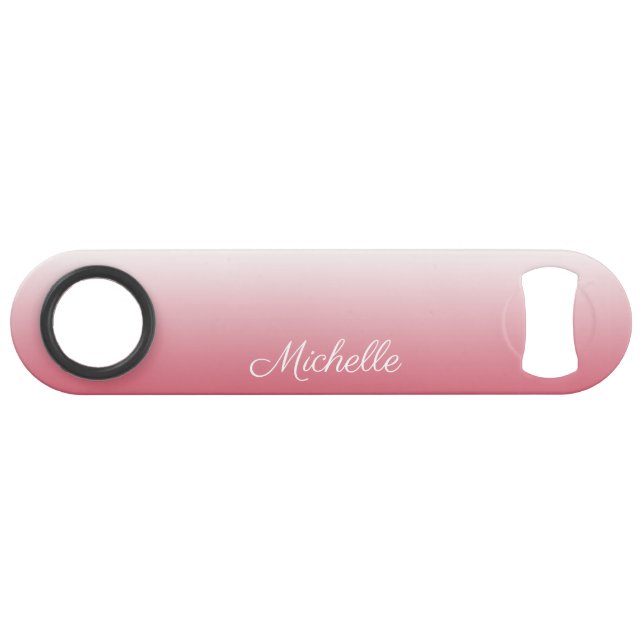 Personalized gradient ombre salmon pink speed bottle opener (Front (Horizontal))