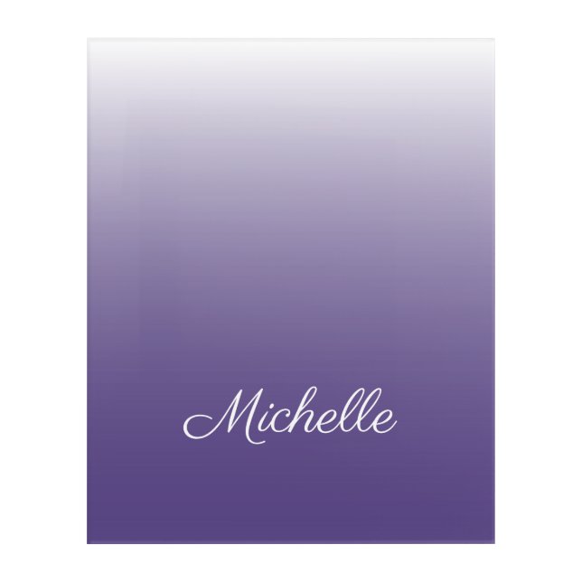 Personalized gradient ombre Ultra Violet Acrylic Print (Front)