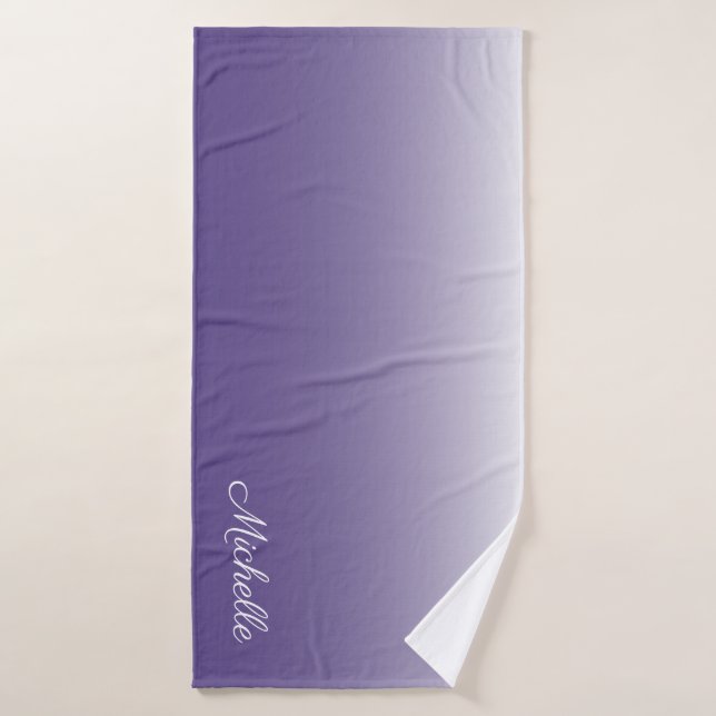 Personalized gradient ombre Ultra Violet Bath Towel (Bath Towel)