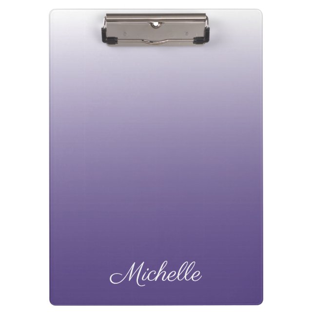 Personalized gradient ombre Ultra Violet Clipboard (Front)