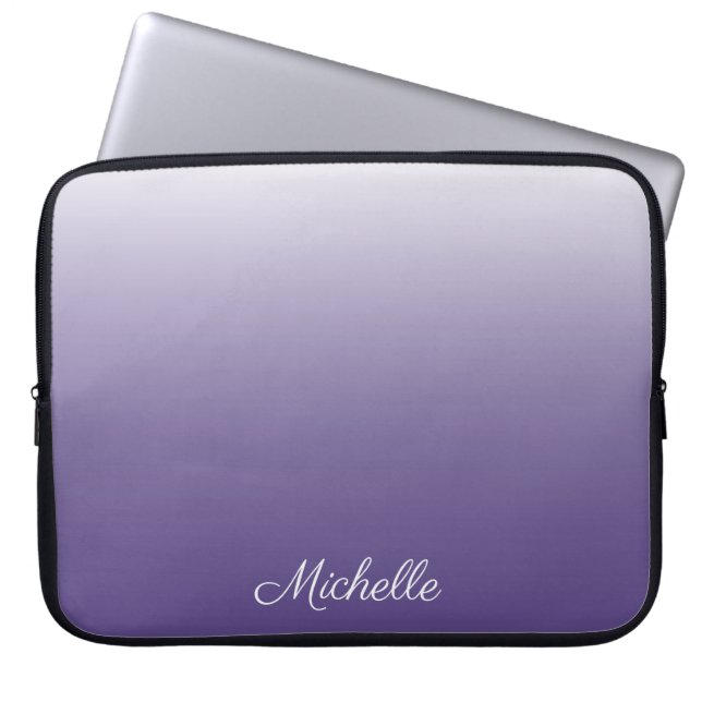 Personalized gradient ombre Ultra Violet Laptop Sleeve (Front)