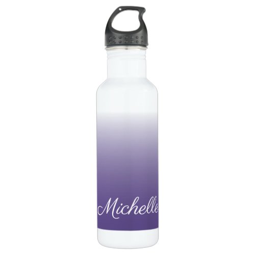 Personalized gradient ombre Ultra Violet Stainless Steel Water Bottle