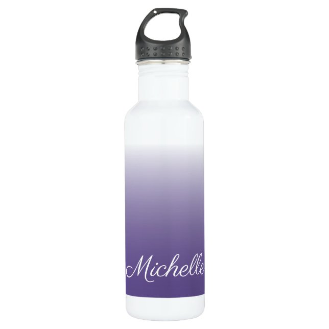 Personalized gradient ombre Ultra Violet Stainless Steel Water Bottle (Front)