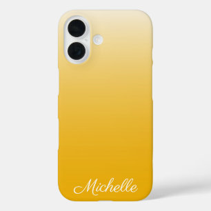 Personalized gradient ombre yellow iPhone 16 case