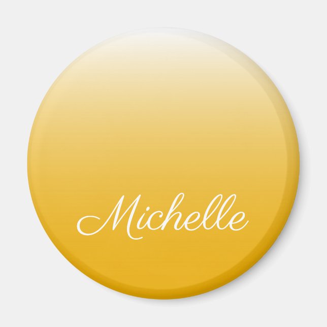 Personalized gradient ombre yellow magnet (Front)
