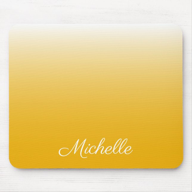 Personalized gradient ombre yellow mouse pad (Front)