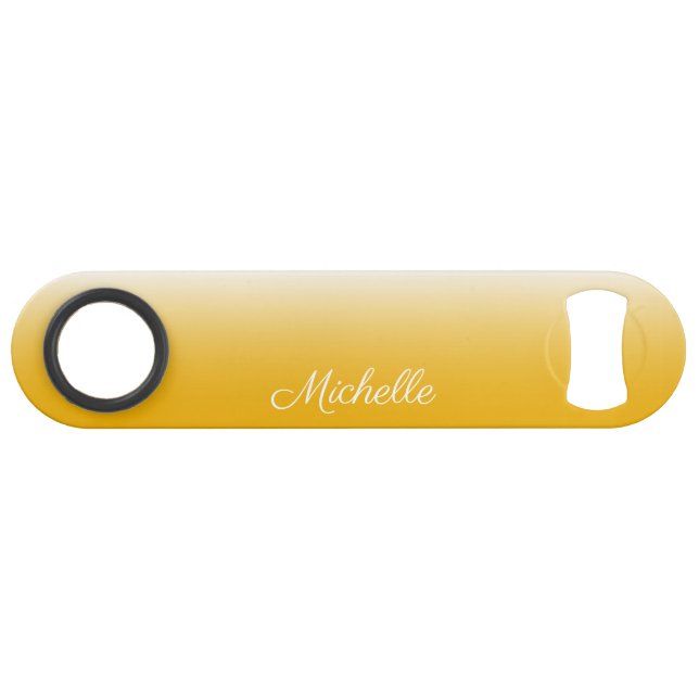 Personalized gradient ombre yellow speed bottle opener (Front (Horizontal))