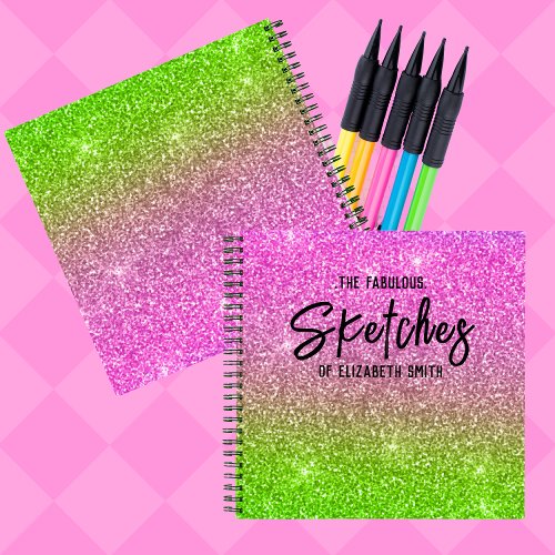 Personalized Gradient stars Sketchbook Notebook