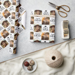 Personalized Graduate 2 Photo Wrapping Paper