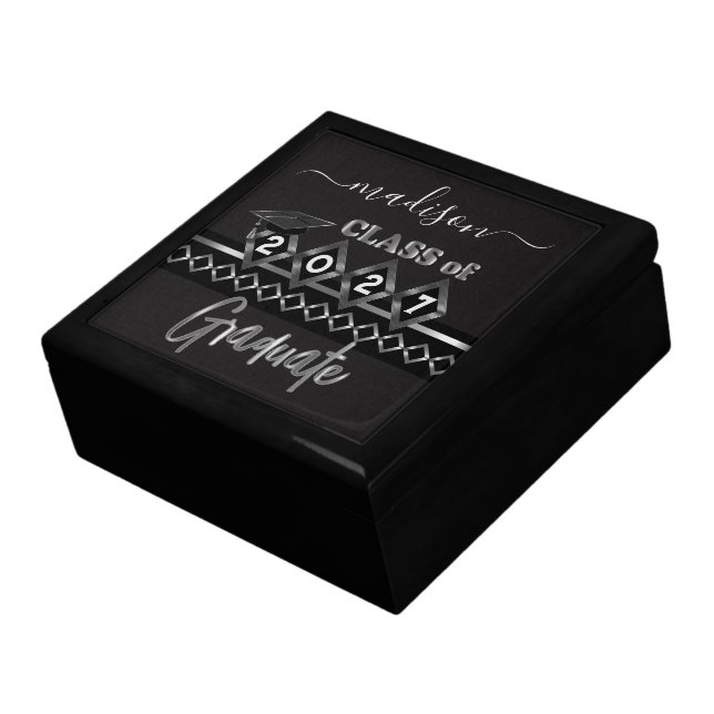 Personalized Graduate - Black and Silver Gift Box (Side)
