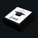 Personalized Graduate - Black Cap Gift Box<br><div class="desc">Graduate Gift Box ready for you to personalize. ✔NOTE: ONLY CHANGE THE TEMPLATE AREAS NEEDED! 😀 If needed, you can remove the text and start fresh adding whatever text and font you like. 📌If you need further customization, please click the "Click to Customize further" or "Customize or Edit Design" button...</div>