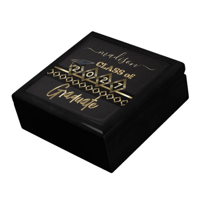 Personalized Graduate - Black & Gold Gift Box (Side)