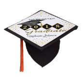 Personalized Graduate Black & Gold Graduation Cap Topper | Zazzle