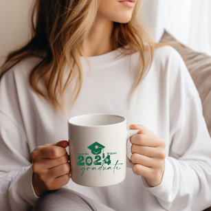 Personalized Graduate Class of 2024 Dark Green Coffee Mug