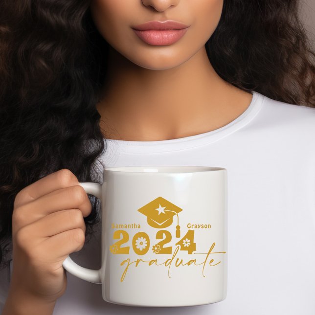 Personalized Graduate Class of 2024 Gold Coffee Mug (Creator Uploaded)