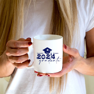 Personalized Graduate Class of 2024 Navy Blue Coffee Mug