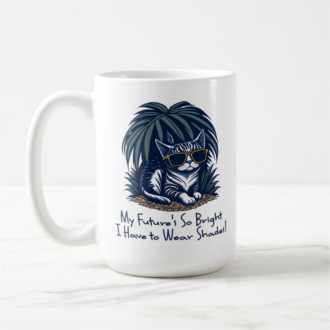 Personalized Graduate Cool Cat with Sunglasses  Coffee Mug (Left)