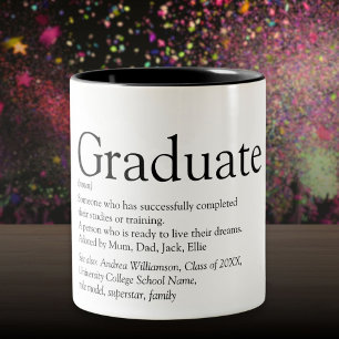 Personalized Graduate Definition Black And White Two-Tone Coffee Mug