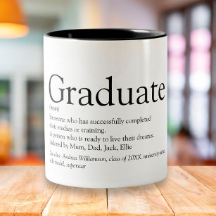 Personalized Graduate Definition Black And White Two-Tone Coffee Mug