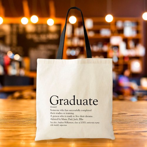 Personalized Graduate Definition Modern Tote Bag